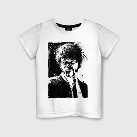 Детская футболка хлопок с принтом Samuel L. Jackson в Санкт-Петербурге, 100% хлопок | круглый вырез горловины, полуприлегающий силуэт, длина до линии бедер | fiction | pulp | quentin | tarantino | джулс | квентин | криминально | сэмюэл л. джексон | тарантино | чтиво