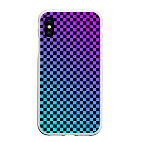 Чехол для iPhone XS Max матовый с принтом Checkerboard gradient в Санкт-Петербурге, Силикон | Область печати: задняя сторона чехла, без боковых панелей | checkerboard | gradient | бойчик | градиент | клетка. ячейка | орнамент | френдзона | шахматная. доска | шашечки