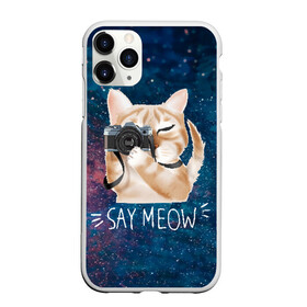 Чехол для iPhone 11 Pro Max матовый с принтом Say Meow в Санкт-Петербурге, Силикон |  | Тематика изображения на принте: meow | кот | котенок | котик | котики | котятка | кошка | мяу | скажи мяу | фотоаппарат | фотограф