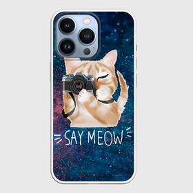 Чехол для iPhone 13 Pro с принтом Say Meow в Санкт-Петербурге,  |  | Тематика изображения на принте: meow | кот | котенок | котик | котики | котятка | кошка | мяу | скажи мяу | фотоаппарат | фотограф