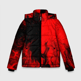 Зимняя куртка для мальчиков 3D с принтом BLACK RED FIRE в Санкт-Петербурге, ткань верха — 100% полиэстер; подклад — 100% полиэстер, утеплитель — 100% полиэстер | длина ниже бедра, удлиненная спинка, воротник стойка и отстегивающийся капюшон. Есть боковые карманы с листочкой на кнопках, утяжки по низу изделия и внутренний карман на молнии. 

Предусмотрены светоотражающий принт на спинке, радужный светоотражающий элемент на пуллере молнии и на резинке для утяжки | bright | fire | flame | heat | light | wildfire | искры | огненный | огонь | пламя | пожар