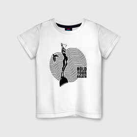 Детская футболка хлопок с принтом Hold your breath в Санкт-Петербурге, 100% хлопок | круглый вырез горловины, полуприлегающий силуэт, длина до линии бедер | swim | swimming | synchronized swimming | водный спорт | плавание | пловец | синхронное плавание | спорт