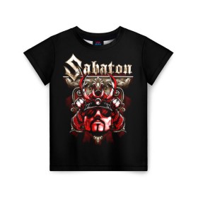 Детская футболка 3D с принтом Sabaton в Санкт-Петербурге, 100% гипоаллергенный полиэфир | прямой крой, круглый вырез горловины, длина до линии бедер, чуть спущенное плечо, ткань немного тянется | Тематика изображения на принте: battle metal | primo victoria | sabaton | the art of war | the great war | группа | йоаким броден | латный ботинок | метал | пауэр | рыцарские доспехи | сабатон | собатон | хэви