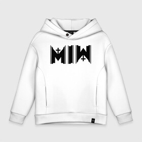 Детское худи Oversize хлопок с принтом Motionless In White в Санкт-Петербурге, френч-терри — 70% хлопок, 30% полиэстер. Мягкий теплый начес внутри —100% хлопок | боковые карманы, эластичные манжеты и нижняя кромка, капюшон на магнитной кнопке | Тематика изображения на принте: band | chris | logo | metal | metalcore | motionless | motionless in white | music | rock | группа | логотип | метал | музыка | рок