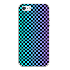 Чехол для iPhone 5/5S матовый с принтом Checkerboard Color в Санкт-Петербурге, Силикон | Область печати: задняя сторона чехла, без боковых панелей | Тематика изображения на принте: checkerboard | gradient | бойчик | в клетку | в клеточку | градиент | клетка | музыка | орнамент | френдзона | шахматная доска | шашки