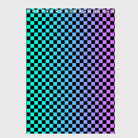 Скетчбук с принтом Checkerboard Color в Санкт-Петербурге, 100% бумага
 | 48 листов, плотность листов — 100 г/м2, плотность картонной обложки — 250 г/м2. Листы скреплены сверху удобной пружинной спиралью | checkerboard | gradient | бойчик | в клетку | в клеточку | градиент | клетка | музыка | орнамент | френдзона | шахматная доска | шашки