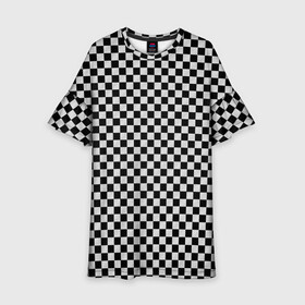 Детское платье 3D с принтом Checkerboard Color  в Санкт-Петербурге, 100% полиэстер | прямой силуэт, чуть расширенный к низу. Круглая горловина, на рукавах — воланы | checkerboard | gradient | бойчик | в клетку | в клеточку | градиент | клетка | музыка | орнамент | френдзона | шахматная доска | шашки