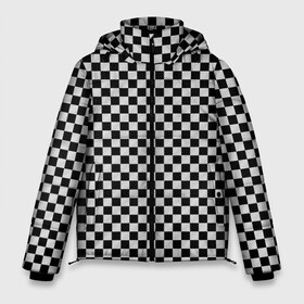 Мужская зимняя куртка 3D с принтом Checkerboard Color в Санкт-Петербурге, верх — 100% полиэстер; подкладка — 100% полиэстер; утеплитель — 100% полиэстер | длина ниже бедра, свободный силуэт Оверсайз. Есть воротник-стойка, отстегивающийся капюшон и ветрозащитная планка. 

Боковые карманы с листочкой на кнопках и внутренний карман на молнии. | Тематика изображения на принте: checkerboard | gradient | бойчик | в клетку | в клеточку | градиент | клетка | музыка | орнамент | френдзона | шахматная доска | шашки