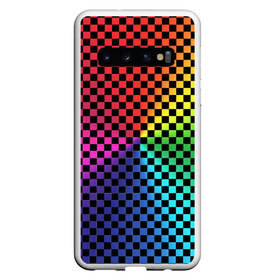 Чехол для Samsung Galaxy S10 с принтом Checkerboard Color в Санкт-Петербурге, Силикон | Область печати: задняя сторона чехла, без боковых панелей | Тематика изображения на принте: checkerboard | gradient | бойчик | в клетку | в клеточку | градиент | клетка | музыка | орнамент | френдзона | шахматная доска | шашки