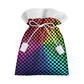 Подарочный 3D мешок с принтом Checkerboard Color в Санкт-Петербурге, 100% полиэстер | Размер: 29*39 см | checkerboard | gradient | бойчик | в клетку | в клеточку | градиент | клетка | музыка | орнамент | френдзона | шахматная доска | шашки