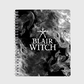 Тетрадь с принтом BLAIR WITCH в Санкт-Петербурге, 100% бумага | 48 листов, плотность листов — 60 г/м2, плотность картонной обложки — 250 г/м2. Листы скреплены сбоку удобной пружинной спиралью. Уголки страниц и обложки скругленные. Цвет линий — светло-серый
 | Тематика изображения на принте: blair witch | blair witch 2019 | blair witch игра | blairs witch | блэр | ведьмы | ведьмы из блэр