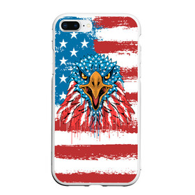Чехол для iPhone 7Plus/8 Plus матовый с принтом American Eagle в Санкт-Петербурге, Силикон | Область печати: задняя сторона чехла, без боковых панелей | america | amerika | bird | eagle | flag | usa | америка | американский | орел | птица | соединенные | сша | флаг | штаты