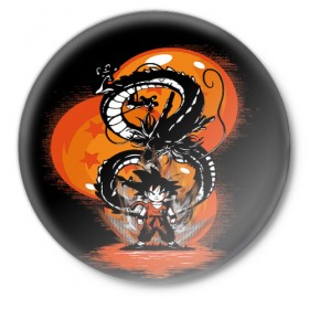 Значок с принтом Dragon Ball Z в Санкт-Петербурге,  металл | круглая форма, металлическая застежка в виде булавки | 