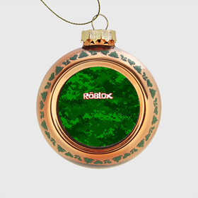 Стеклянный ёлочный шар с принтом ROBLOX в Санкт-Петербурге, Стекло | Диаметр: 80 мм | game | gamer | logo | minecraft | roblox | simulator | игра | конструктор | лого | симулятор | строительство | фигура