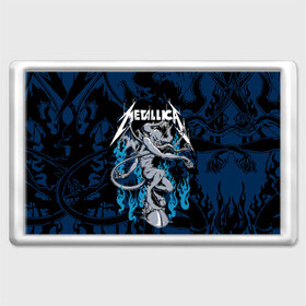 Магнит 45*70 с принтом Metallica в Санкт-Петербурге, Пластик | Размер: 78*52 мм; Размер печати: 70*45 | Тематика изображения на принте: american | blue | demon | devil | flame | hell | metal band | metallica | music | rock | американская | голубое | демон | дьявол | метал группа | металлика | музыка | пламя | рок | черт