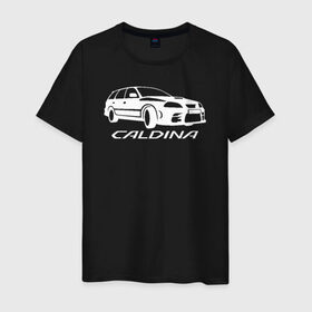 Мужская футболка хлопок с принтом Toyota Caldina в Санкт-Петербурге, 100% хлопок | прямой крой, круглый вырез горловины, длина до линии бедер, слегка спущенное плечо. | caldina | toyota | toyota caldina