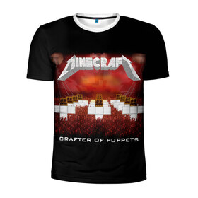 Мужская футболка 3D спортивная с принтом Minecraft в Санкт-Петербурге, 100% полиэстер с улучшенными характеристиками | приталенный силуэт, круглая горловина, широкие плечи, сужается к линии бедра | game | metallica | minecraft | mojang ab | игра | инди | майнкрафт | металлика
