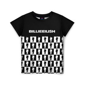 Детская футболка 3D с принтом BILLIE EILISH в Санкт-Петербурге, 100% гипоаллергенный полиэфир | прямой крой, круглый вырез горловины, длина до линии бедер, чуть спущенное плечо, ткань немного тянется | Тематика изображения на принте: be | billie | billie eilish | билли | билли айлиш