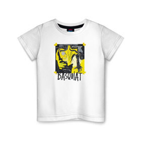 Детская футболка хлопок с принтом BASQUIAT ARTIST в Санкт-Петербурге, 100% хлопок | круглый вырез горловины, полуприлегающий силуэт, длина до линии бедер | живопись | искусство | картина | художники | шедевры