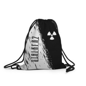 Рюкзак-мешок 3D с принтом S.T.A.L.K.E.R. 2 в Санкт-Петербурге, 100% полиэстер | плотность ткани — 200 г/м2, размер — 35 х 45 см; лямки — толстые шнурки, застежка на шнуровке, без карманов и подкладки | bandit | chernobyl | pripyat | s.t.a.l.k.e.r. 2 | shadow of chernobyl | stalker | stalker 2 | бандиты | меченый | припять | сталкер | сталкер 2 | тени чернобыля | чернобыль | чистое небо