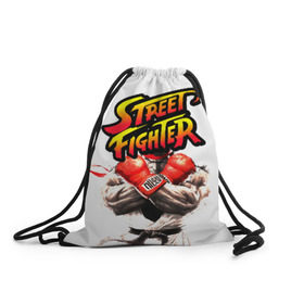 Рюкзак-мешок 3D с принтом Street fighter в Санкт-Петербурге, 100% полиэстер | плотность ткани — 200 г/м2, размер — 35 х 45 см; лямки — толстые шнурки, застежка на шнуровке, без карманов и подкладки | capcom | fighter | fighting | street | боец | суторито фаита | уличный | файтинг