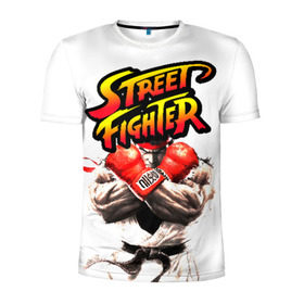 Мужская футболка 3D спортивная с принтом Street fighter в Санкт-Петербурге, 100% полиэстер с улучшенными характеристиками | приталенный силуэт, круглая горловина, широкие плечи, сужается к линии бедра | capcom | fighter | fighting | street | боец | суторито фаита | уличный | файтинг