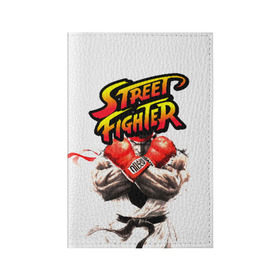 Обложка для паспорта матовая кожа с принтом Street fighter в Санкт-Петербурге, натуральная матовая кожа | размер 19,3 х 13,7 см; прозрачные пластиковые крепления | capcom | fighter | fighting | street | боец | суторито фаита | уличный | файтинг