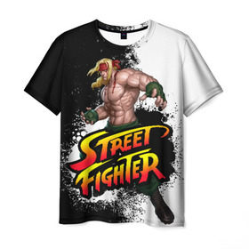 Мужская футболка 3D с принтом Street fighter в Санкт-Петербурге, 100% полиэфир | прямой крой, круглый вырез горловины, длина до линии бедер | Тематика изображения на принте: 