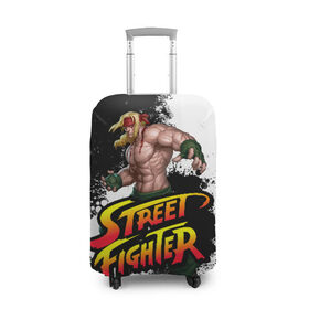 Чехол для чемодана 3D с принтом Street fighter в Санкт-Петербурге, 86% полиэфир, 14% спандекс | двустороннее нанесение принта, прорези для ручек и колес | 