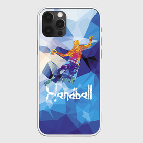 Чехол для iPhone 12 Pro с принтом Handball в Санкт-Петербурге, силикон | область печати: задняя сторона чехла, без боковых панелей | attack | ball | game | handball | jump | player | sport | sportsman | атака | игра | мяч | прыжок | спорт | спортмен