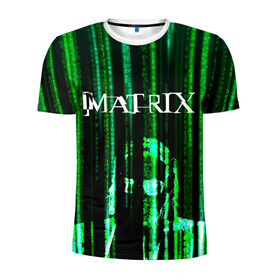 Мужская футболка 3D спортивная с принтом Matrix в Санкт-Петербурге, 100% полиэстер с улучшенными характеристиками | приталенный силуэт, круглая горловина, широкие плечи, сужается к линии бедра | keanu | matrix | reeves | the matrix | киану | матрица | морфиус | ривз