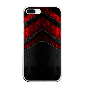 Чехол для iPhone 7Plus/8 Plus матовый с принтом Black & Red Metal в Санкт-Петербурге, Силикон | Область печати: задняя сторона чехла, без боковых панелей | metal | texture | абстракция | камень | лава | метал | текстура | черная