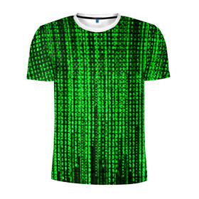 Мужская футболка 3D спортивная с принтом Матрица в Санкт-Петербурге, 100% полиэстер с улучшенными характеристиками | приталенный силуэт, круглая горловина, широкие плечи, сужается к линии бедра | agent smith | hugo weaving | keanu reeves | the matrix | киану ривз | код | матрица | матрица 4 | нео | цифры