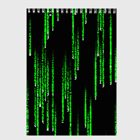 Скетчбук с принтом МАТРИЦА в Санкт-Петербурге, 100% бумага
 | 48 листов, плотность листов — 100 г/м2, плотность картонной обложки — 250 г/м2. Листы скреплены сверху удобной пружинной спиралью | Тематика изображения на принте: agent smith | hugo weaving | keanu reeves | the matrix | киану ривз | код | матрица | матрица 4 | нео | цифры