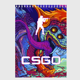 Скетчбук с принтом CS GO HYPER BEAST в Санкт-Петербурге, 100% бумага
 | 48 листов, плотность листов — 100 г/м2, плотность картонной обложки — 250 г/м2. Листы скреплены сверху удобной пружинной спиралью | astralis | awp | counter strike | cs go | cs go global offensive | cs:go | faze clan | hyper beast | team liquid | астралис | кс го | тим ликвид | фейз клан | хайпер бист