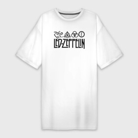 Платье-футболка хлопок с принтом Led Zeppelin в Санкт-Петербурге,  |  | led | led zeppelin | блюз | группа | джимми пейдж | джон генри бонэм | джон пол джонс | лед зепелен | лед зеппелин | метал | роберт плант | рок | тяжелый | фолк | хард | хардрок | хеви | хевиметал