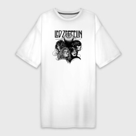 Платье-футболка хлопок с принтом Led Zeppelin в Санкт-Петербурге,  |  | led | led zeppelin | блюз | группа | джимми пейдж | джон генри бонэм | джон пол джонс | лед зепелен | лед зеппелин | метал | роберт плант | рок | тяжелый | фолк | хард | хардрок | хеви | хевиметал
