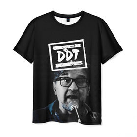 Мужская футболка 3D с принтом ДДТ в Санкт-Петербурге, 100% полиэфир | прямой крой, круглый вырез горловины, длина до линии бедер | Тематика изображения на принте: ddt | rock | ддт | рок | русский рок | юрий шевчук