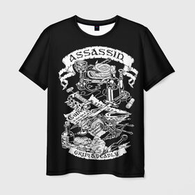 Мужская футболка 3D с принтом Assassin в Санкт-Петербурге, 100% полиэфир | прямой крой, круглый вырез горловины, длина до линии бедер | dd | dungeon  dragons | dungeon and dragons | данжен энд дрэгонс | днд | игра | настольная игра | подземелья и драконы