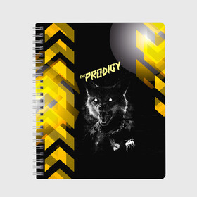 Тетрадь с принтом the prodigy (лис) в Санкт-Петербурге, 100% бумага | 48 листов, плотность листов — 60 г/м2, плотность картонной обложки — 250 г/м2. Листы скреплены сбоку удобной пружинной спиралью. Уголки страниц и обложки скругленные. Цвет линий — светло-серый
 | Тематика изображения на принте: the prodigy