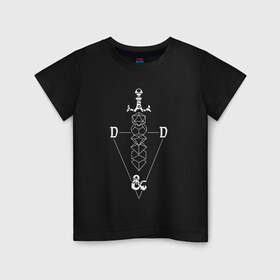 Детская футболка хлопок с принтом D&D в Санкт-Петербурге, 100% хлопок | круглый вырез горловины, полуприлегающий силуэт, длина до линии бедер | dd | dungeon  dragons | dungeon and dragons | данжен энд дрэгонс | днд | игра | настольная игра | подземелья и драконы