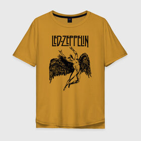 Мужская футболка хлопок Oversize с принтом Led Zeppelin в Санкт-Петербурге, 100% хлопок | свободный крой, круглый ворот, “спинка” длиннее передней части | led | led zeppelin | lz | zoso | группа | джимми пейдж | джон генри бонэм | джон пол джонс | зосо | лед зепелен | лед зеппелин | ледзепелен | ледзеппелин | лз | метал | роберт плант | рок | тяжелый