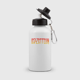 Бутылка спортивная с принтом Led Zeppelin в Санкт-Петербурге, металл | емкость — 500 мл, в комплекте две пластиковые крышки и карабин для крепления | led zeppelin | лед зеппелин