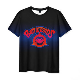 Мужская футболка 3D с принтом Battletoads в Санкт-Петербурге, 100% полиэфир | прямой крой, круглый вырез горловины, длина до линии бедер | arc system works | battle | game | mindscape | rare | toads | боевые | боевые жабы | лягушки