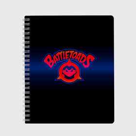 Тетрадь с принтом Battletoads в Санкт-Петербурге, 100% бумага | 48 листов, плотность листов — 60 г/м2, плотность картонной обложки — 250 г/м2. Листы скреплены сбоку удобной пружинной спиралью. Уголки страниц и обложки скругленные. Цвет линий — светло-серый
 | Тематика изображения на принте: arc system works | battle | game | mindscape | rare | toads | боевые | боевые жабы | лягушки