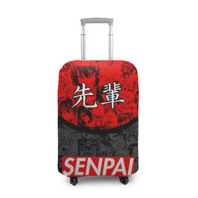 Чехол для чемодана 3D с принтом SENPAI (JAPAN 07) в Санкт-Петербурге, 86% полиэфир, 14% спандекс | двустороннее нанесение принта, прорези для ручек и колес | ahegao | anime | japan | manga | sempai | senpai | аниме | ахегао | лицо | манга | семпай | сенпай | япония