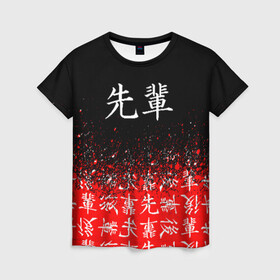 Женская футболка 3D с принтом SENPAI (JAPAN 08) в Санкт-Петербурге, 100% полиэфир ( синтетическое хлопкоподобное полотно) | прямой крой, круглый вырез горловины, длина до линии бедер | ahegao | anime | japan | manga | sempai | senpai | аниме | ахегао | лицо | манга | семпай | сенпай | япония