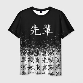 Мужская футболка 3D с принтом SENPAI (JAPAN 06) в Санкт-Петербурге, 100% полиэфир | прямой крой, круглый вырез горловины, длина до линии бедер | ahegao | anime | japan | manga | sempai | senpai | аниме | ахегао | лицо | манга | семпай | сенпай | япония