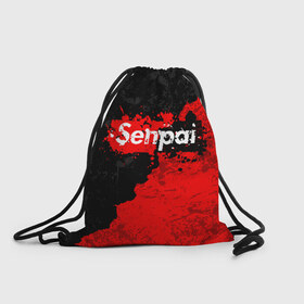 Рюкзак-мешок 3D с принтом SENPAI в Санкт-Петербурге, 100% полиэстер | плотность ткани — 200 г/м2, размер — 35 х 45 см; лямки — толстые шнурки, застежка на шнуровке, без карманов и подкладки | ahegao | anime | senpai | аниме | ахегао. | ахэгао | семпай | сенпаи