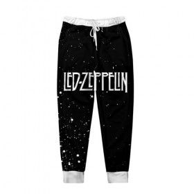Мужские брюки 3D с принтом Led Zeppelin в Санкт-Петербурге, 100% полиэстер | манжеты по низу, эластичный пояс регулируется шнурком, по бокам два кармана без застежек, внутренняя часть кармана из мелкой сетки | 